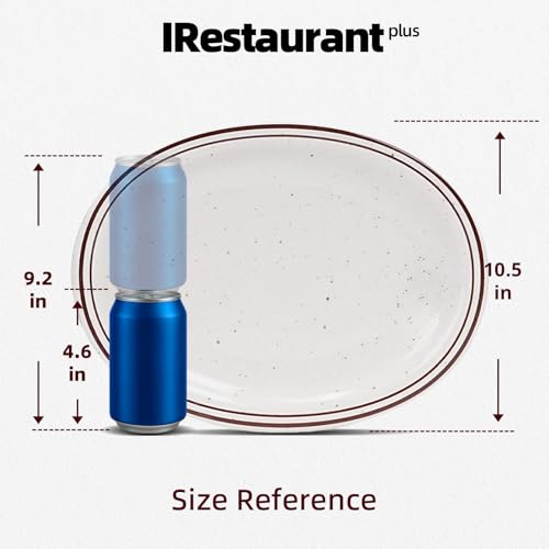 Stoneware Narrow Rim Brown Speckle, Oval Platter 13.5" x 10.5", Case of 12 - color: Brown Speckle, size: Platter 13.5" x 10.5"