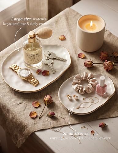 Jewelry Dish Set of 2, Large Jewelry Tray for More Jewelry Ring Dish Jewelry Bowl with Beautiful Package and Greeting Card Perfect for Birthday Gifts for Women - style: Set of 2-Cloud