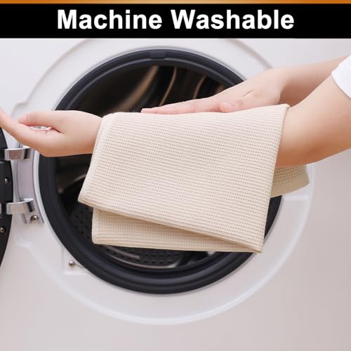 Homaxy 100% Cotton Waffle Weave Kitchen Towels, 4 Pack, Beige | Soft and Absorbent Dish Towels, 16 x 26 Inches Quick Dry Hand Towels - color: Begie, size: 16 x 26 - 4 Pack