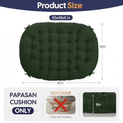 Papasan Chair Cushion Green - color: Green, size: 65x48 Inch
