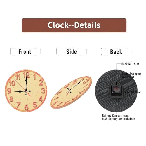 Minimalist Warm-Toned Numerals Farmhouse Wooden Wall Clock 25cm*25cm