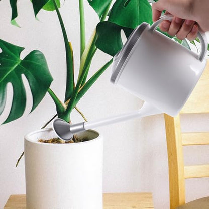 Indoor Long Spout Watering Can for Plants Ergonomic Handle Gardening Kettle Tool Large Opening Sprayer Pot for Office Home Garden Glacier Gray