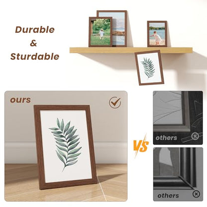 Heimlove Walnut Wood Grain Collage Picture Frames Set of 12,Two 8x10,Two 6x8,Four 5x7,Four 4x6 Photo Frames,Gallery Wall Frame Set for Wall Mount or Tabletop Display - color: WALNUT WOOD GRAIN