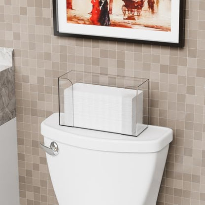 Clear Bathroom Paper Towel Dispenser,11″ Long Acrylic Trifold Paper Towel Holder,Lucite Multifold Paper Towel Dispenser for Papertowel,Z-fold,Folded,C fold,Tri Fold and Paper Napkin Holder,Pack of 1