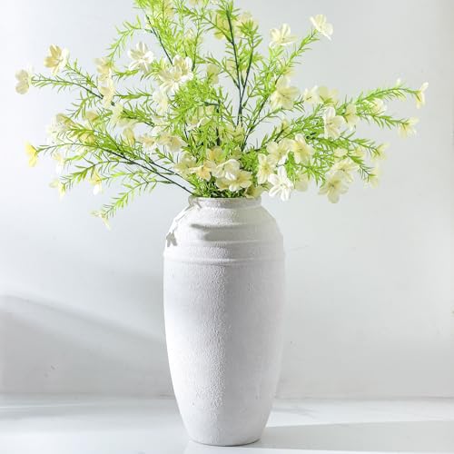 Rustic Farmhouse Flower Vase, 12.87 Inch Tall Ceramic Vase | Vintage Inspired Pottery Vase for Home Styling, Perfect for Flowers, Dining Tables, Fireplace Mantels,Seasonal Decorations - color: 101-5-12.87in