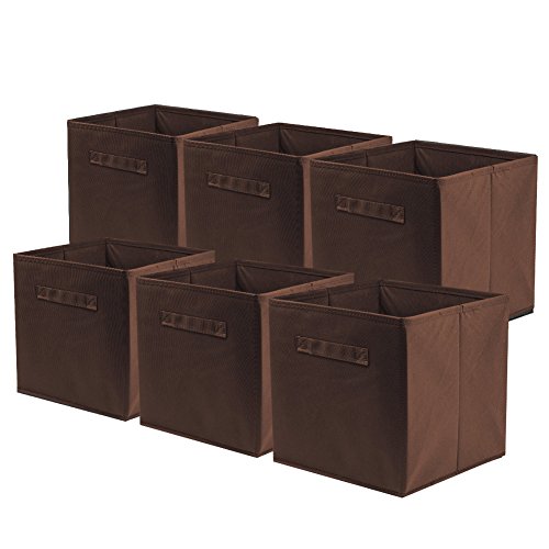 ShellKingdom Storage Bins, Foldable Fabric Storage Cubes And Cloth Storage | Storage Organizer For Closet And Toys, 10.5x10.5x11 INCH, 6 Pack (Chocolate) - color: Chocolate, size: 6