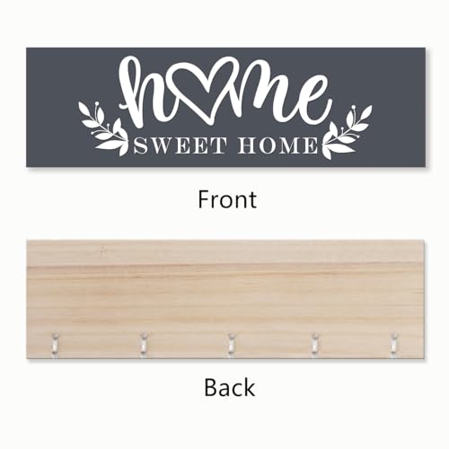 Home Sweet Home Family Hanging Display Board with 16 Clips, Rustic Wood Picture Collage Frame with Tassels Farmhouse Wall Decor - color: Home Sweet Home