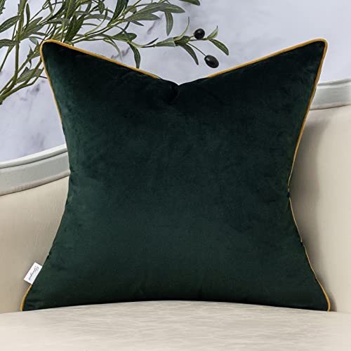 Green Square Throw Pillow Cover Wavy Velvet Cushion Cover Modern Zippered Pillowcase for Sofa Couch Bedroom Living Room Chair, 18 x 18 Inch - color: Green, size: 18" x 18" (Pack of 1)