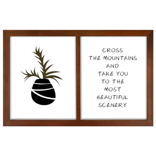 Golden State Art, 8x10 Double Picture Frame, Display Two 8x10 Photos(Brown) | Solid Wood - Real Glass For Wall Mounting (Brown, 1 Pack) - color: Brown, size: 2 Openings 8x10