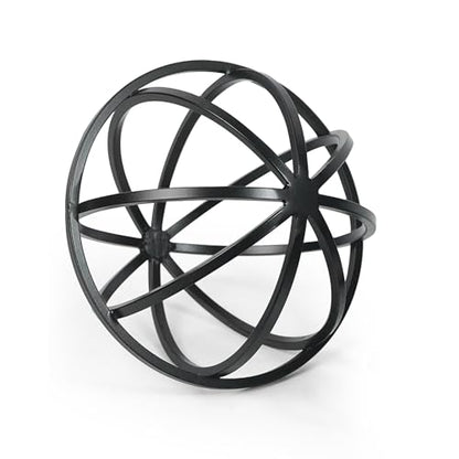 DreamsEden Metal Geometric Sphere Sculpture - 6.3" Modern Black Table Decor for Living Room, Shelf, Desk