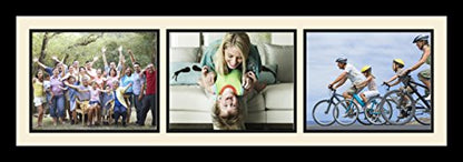 ArtToFrames Collage Photo Frame Single Mat with 3-8x10 Openings with Satin Black Frame and Black mat. - color: 3 - 8x10 - (2134), size: Black