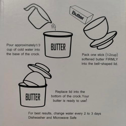 Butter Jar, French-Style Butter Dish with Lid, with Water Line, Countertop Suitable, Housewarming Gift Box, Kitchen & Home Decoration (gradient blue, Ceramic) - color: gradient blue