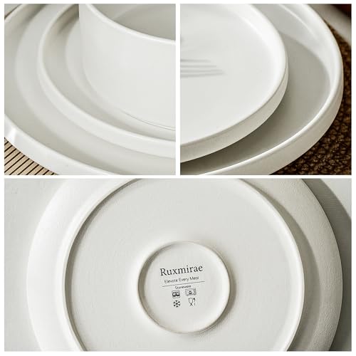 Stoneware Cereal & Soup Bowls Set of 4, 6 Inch, Matte White | Matte Glaze Ceramic, For Breakfast & Oatmeal, Microwave Safe, Dishwasher Safe - color: White, size: Cereal Bowls Set (4PCS)