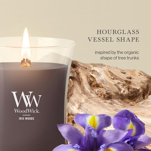 Woodwick Iris Woods Medium Hourglass Candle - color: Iris Woods, size: 9.7oz