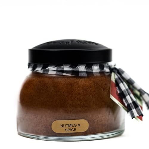 A Cheerful Giver - Nutmeg & Spice - 22oz Mama Scented Candle Jar with Lid - Keepers of The Light - 125 Hours of Burn Time, Gift for Women, Brown - size: 22 oz, style: Nutmeg & Spice