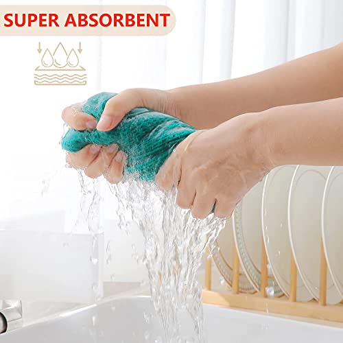 100% Cotton Waffle Weave Kitchen Dish Cloths, 6 Pack Ultra Soft Absorbent, Quick Drying Dish Towels, 6x6 Inches, Dish Rags for Drying Dishes & Daily Kitchen Use (Cyan) - color: Cyan