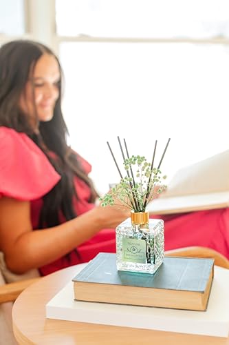 Reed Diffuser Set - Eucalyptus Mint Oil, Oil Diffuser Sticks, Bathroom Diffuser, Bathroom Decor, 200ml with Preserved Flowers - PEANÄK - size: 6.7 Ounce/1pack