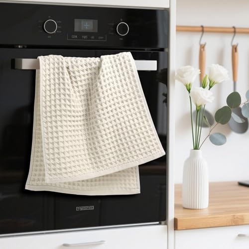 Jacquotha Waffle Hand Towels 2-Piece (Mist White) – Cotton, Quick Dry, Lint Free, 13” x 29” - color: Mist White