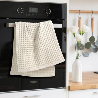 Jacquotha Waffle Hand Towels 2-Piece (Mist White) – Cotton, Quick Dry, Lint Free, 13” x 29” - color: Mist White