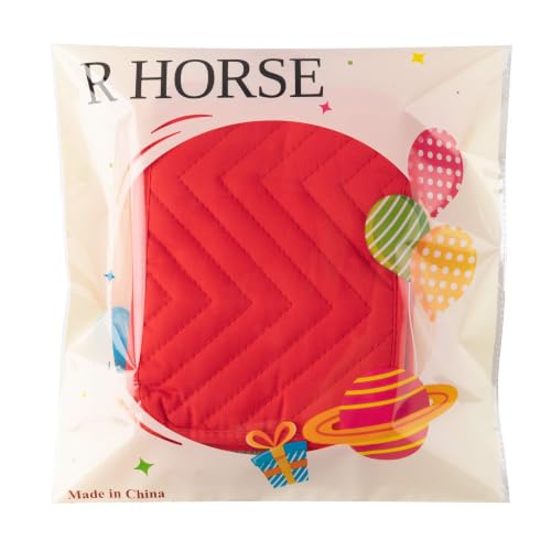 R HORSE 6 Pack Red Pot Holders with Pocket for Kitchen, 7''x 9'' | Cotton Kitchen Potholder, Heat Resistant Oven Mitts, Non-Slip Hot Pads Terry Cloth, Ideal for Baking, Cooking, Christmas Gift - color: Red