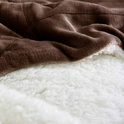 NANPIPER Sherpa Blanket Twin Thick Warm Throw for Winter Bed Super Soft Fuzzy Flannel Fleece/Wool Like Reversible Velvet Plush Blankets (Brown Twin Size 60"x80") - color: Brown, size: Twin