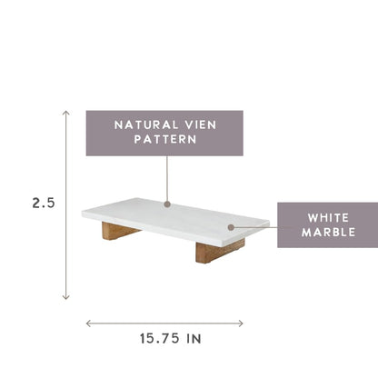 Santa Barbara Design Studio Marble Charcuterie Boards Cheese Board Footed Cutting Board, 15.75"L x 8" W x 2.5" H, White