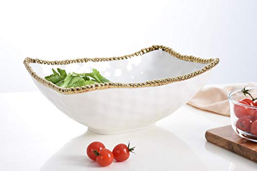 Pampa Bay Porcelain Deep Serving Bowl (Gold) - color: Gold