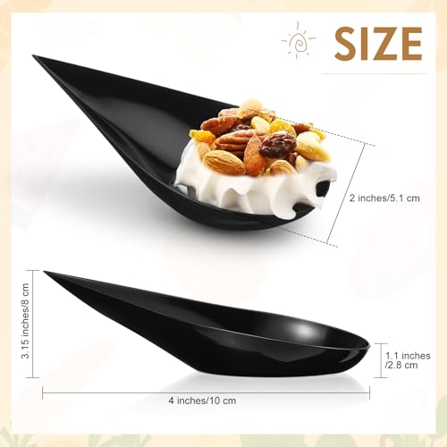 200 Pcs 4 Inch Appetizer Plates Disposable Plastic, Black - color: Black