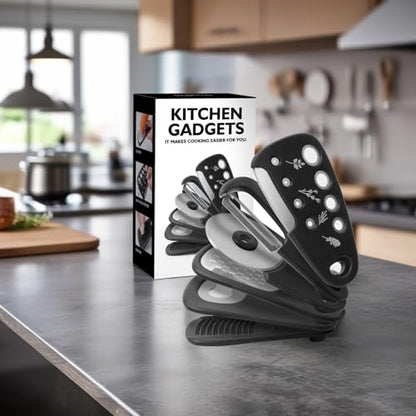 6 Packs Kitchen Gadgets Set for Home Space Saving, Unique Cooking Tools with Beer Opener, Herb De-stemmer, Zester Ginger & Vegetable & Cheese Grater, Camping Mini Utensils Multifunctional Kitchenware