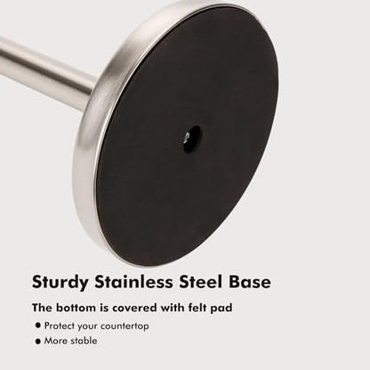 Paper Towel Holder Stand with Sturdy Base Fits Standard and Jumbo Sized Paper Towel, Paper Towel Holder Countertop (Brushed Nickel) - color: Brushed Nickel