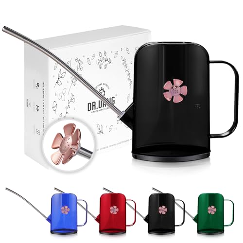 Watering Can Indoor for House Plants Small Watering cans with Long Spout Flower Model Sprinkler Head 1.2L (Black Coffee, 1.2L) | Removable Nozzle Dual Use 1.2L Fits 6 Houseplants Ergonomic Easy Balance Handle Modern Aesthetic Nordic Decor - color: Black C