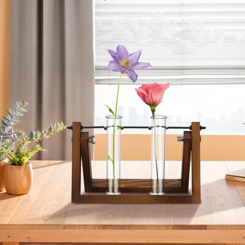 Veemoon 4pcs Plant Propagation Glass Tubes Clear Plants Test Tubes Tiny Hydroponic Planter Vase Decorative Table Terrarium Propagation Station Accessory for Home Office Garden Hydroponic Cuttings