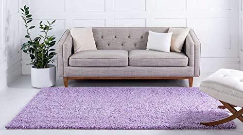 Unique Loom Solid Shag Collection Area Rug (2' x 3' 1" Rectangle, Lilac) - color: Lilac, size: 2' x 3'1" (Rectangular)