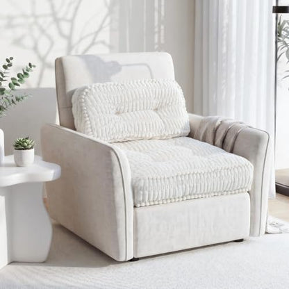 idee-home Recliner Cushions with Lumbar Support Pillow Set for Elderly | 20x20x5 Inch Recliner Seat Cushion Tufted, Large Square Seat Cushion Non-Slip Reduce Hip & Lumbar Pain - color: Beige Seat&lumbar
