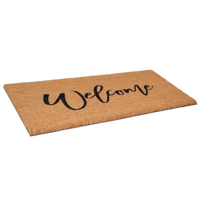 Calloway Mills Cursive Welcome Doormat (Tan/Black, 24" x 36") - color: Black, size: 2' x 3' (Rectangular)
