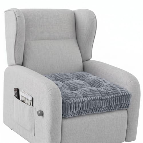 Recliner Cushions for Elderly, 20x20x5 Inch Recliner Seat Cushion | Corduroy Large Square Seat Cushion Tufted for Recliner Chair, Floor Pillow, Boosting Support Reduce Hip & Lumbar Pain - color: Light Grey