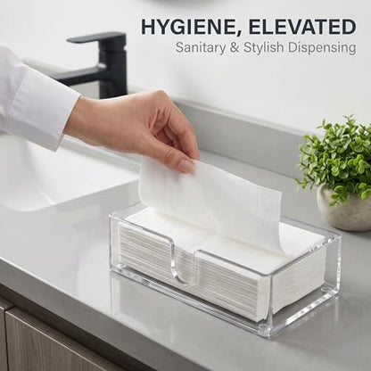 Acrylic Paper Towel Holder, Clear Countertop Napkin Dispenser | Trifold, Multifold, C-Fold Towels & Napkins - color: Z - Acrylic Small, size: Guest Towel Holder
