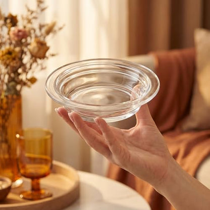 2Pcs Replacement Wax Heating Tray, 4.5in Glass Aromatherapy Tray Candle Melt Bowl, Wax Warmer Dish Oil Warming Plate, Candle Melting Burner Accessories Oil Warmers for Scents Heating