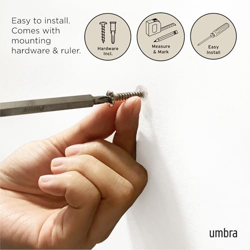 Umbra Flip Coat Rack, Wall Mount Retractable Hooks, 3-Hook, Natural/Nickel | Real wood and steel build, folds flat when not in use, holds coats bags and scarves, easy install - color: Natural/Nickel, size: 3-Hook