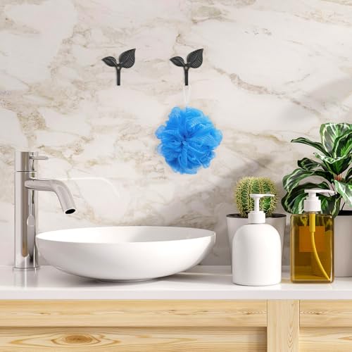 Cabilock 4Pcs Retro Leaf Shape Decorative Coat Hooks Wall Mounted Iron Art Rustic Bronze Finish for Hanging Hats Coats Bags Towels Home Kitchen