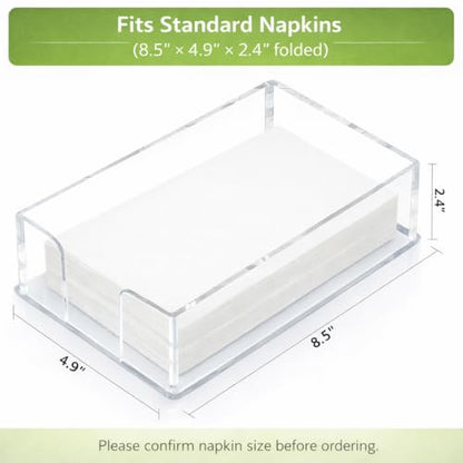 Fengzhe Acrylic Guest Towel Napkin Holder, Clear Bathroom Paper Hand Towels Storage Tray, Disposable Paper Towel Holder for Bathroom, Kitchen, Parties, Weddings, and Various Events 8.5x4.9x2.4 inches