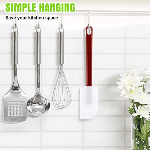 Meekoo 5 Pcs 14 Inch Rubber Spatula 500℉ High Heat Resistant Spatulas | Silicone Spatulas，for Baking Kitchen Cooking，Commercial Food Bpa Free Grade Non Stick Dishwasher Safe, Brown Red - color: Brown Red, size: 14 Inch