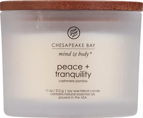 Chesapeake Bay Candle Scented Candle Peace + Tranquility (Cashmere Jasmine) 3-Wick Coffee Table Jar,(Pack of 4) - color: Peace + Tranquility, size: 3-Wick (Pack of 4)