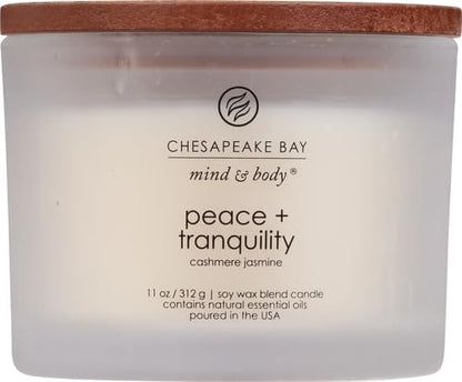 Chesapeake Bay Candle Scented Candle Peace + Tranquility (Cashmere Jasmine) 3-Wick Coffee Table Jar,(Pack of 4) - color: Peace + Tranquility, size: 3-Wick (Pack of 4)