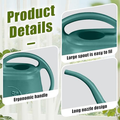 Plastic Watering Can - 1/2 Gallon - Green | With Long Spout for Watering-Home Indoor and Outdoor Garden - color: Green