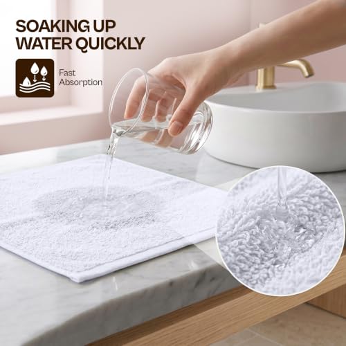 Utopia Towels 24 Pack Cotton Washcloths Set, 100% Ring Spun Cotton, Premium Quality Flannel Face Cloths, Highly Absorbent and Soft Feel Fingertip Towels, White | Premium 100% Ring Spun Cotton Face Cloths - Highly Absorbent, Fast Drying Soft Feel Fingertip
