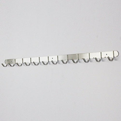Hook/Coat Rack with 12 Square Hooks-Modern Wall Mounted - Ultra Durable with Solid Steel Construction,Brushed Stainless Steel Finish,Super Easy Installation,Rust and Water Proof. - style: 12 Square Hooks