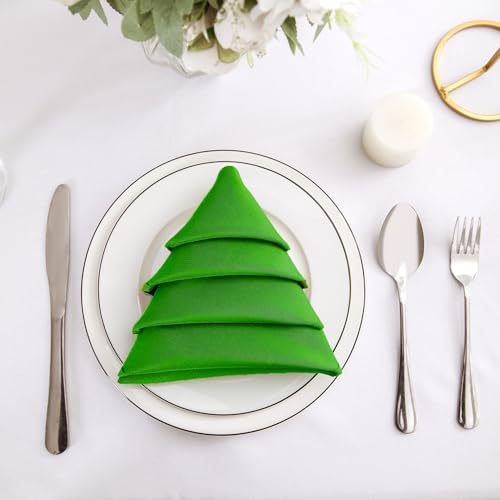 Bailarina Cloth Napkins Set of 80,17x17 inches Dinner Napkins Cloth Washable,Polyester Square Table Cloth Napkin Bulk with Hemmed Edges Ideal for Banquets, Parties and Weddings-Emerald Green - color: Emerald Green