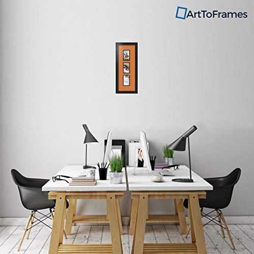 ArtToFrames Collage Photo Frame Double Mat with 3 - 3x5 Openings and Satin Black Frame - color: Octoberfest, size: 3 - 3x5