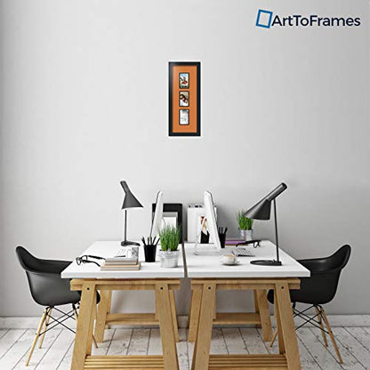 ArtToFrames Collage Photo Frame Double Mat with 3 - 3x5 Openings and Satin Black Frame - color: Octoberfest, size: 3 - 3x5